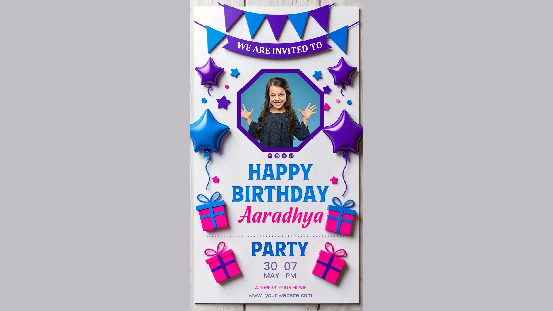 Energetic Theme Birthday Party Invitation Card Instagram Story